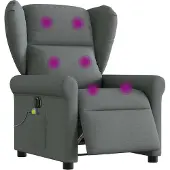 Syfax Massagesessel Elektrisch Dunkelgrau Stoff