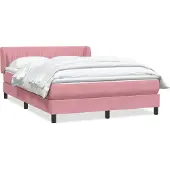Syfax Boxspringbett mit Matratze Rosa 140x220 cm Samt