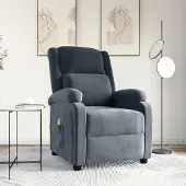 vidaXL Best Möbel Massagesessel Dunkelgrau Samt - Massagesessel Cloris Neu6956759 1parcel