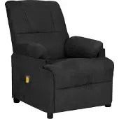 Syfax Massagesessel Schwarz Mikrofasergewebe