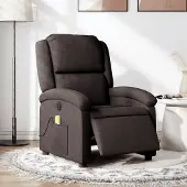 vidaXL Massagesessel Fernsehsesel Elektrisch Dunkelbraun Stoff 3204157