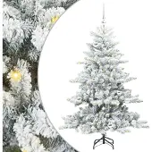Syfax Künstlicher klappbarer Weihnachtsbaum Weiß 150 cm PVC und Stahl