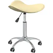 Syfax Bürostuhl Kunstleder Creme höhenverstellbar, schwenkbar, mit Rollen 44x44x(46-57) cm