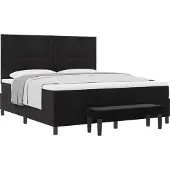 vidaXL Boxspringbett mit Kopfteil Schwarz 200 x 180 cm Samt
