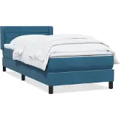 Syfax Boxspringbett mit Matratze Dunkelblau 80x220 cm Samt