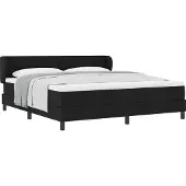 Syfax Boxspringbett mit Matratze Schwarz 180 x 200 cm Stoff