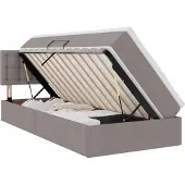 Syfax Aufbewahrungsbett mit Matratze Taupe 100 x 200 cm Holzwerkstoff