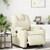 vidaXL Best Möbel Massagesessel Elektrisch Creme Kunstleder Design 2024