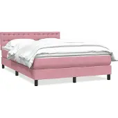 Syfax Boxspringbett mit Matratze Rosa 140x210 cm Samt