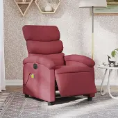Prolenta Maison Exclusive - Massagesessel Elektrisch Weinrot Stoff