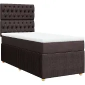 Syfax Boxspringbett mit Matratze Dunkelbraun 80x200 cm Stoff