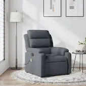 vidaXL Hochwertig Massagesessel Dunkelgrau Samt 373512