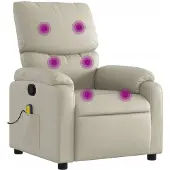 Syfax Massagesessel Creme Kunstleder