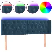 Syfax LED Kopfteil Dunkelblau 163x16x78/88 cm Samt