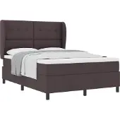 Syfax Boxspringbett mit Matratze Dunkelbraun 140 x 200 cm Stoff