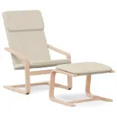Syfax Relaxsessel mit Hocker Creme Stoff