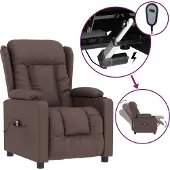 Syfax Elektrischer Relaxsessel Braun Kunstleder