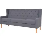 vidaXL 3-tlg. Sofa-Set Stoff Grau