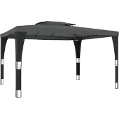 Syfax Pavillon mit Doppeldach Anthrazit 3,98x2,98 m Stahl