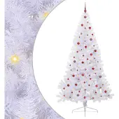 Syfax Künstlicher Weihnachtsbaum Weiß 240 cm PVC und Stahl