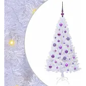 Syfax Künstlicher Weihnachtsbaum Weiß 120 cm PVC und Stahl
