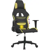 Syfax Gaming-Stuhl mit Massagefunktion Schwarz und Hellgrün Stoff