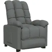 Syfax Relaxsessel Dunkelgrau Stoff mit manueller Liegefunktion und verstellbarer Kopf- und Fußstütze 74x99x102 cm (BxTxH)