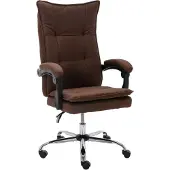 Syfax Bürostuhl Braun Stoff ergonomisch, hohe Rückenlehne, dick gepolsterter Sitz, Liegefunktion, höhenverstellbar
