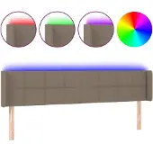 Syfax LED Kopfteil Taupe 163x16x78/88 cm Stoff