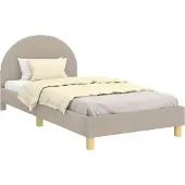 Syfax Kinderbettgestell mit Kopfteil Hellgrau 90 x 190 cm Bouclé
