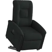 Syfax Relaxsessel mit Aufstehhilfe Schwarz Stoff