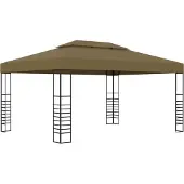 Syfax Belüfteter Gartenpavillon Taupe 3x4 m mit Stahlgestell und 180 g/m² Stoffgewicht