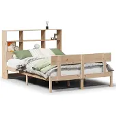 Syfax Massivholzbett mit Regal ohne Matratze 160x200 cm Kiefernholz
