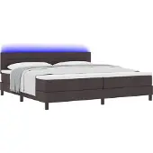 Syfax Boxspringbett mit Matratze Dunkelbraun 200 x 200 cm Stoff