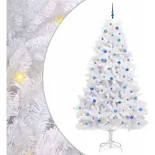 Syfax Künstlicher klappbarer Weihnachtsbaum Weiß 240 cm PVC und Stahl