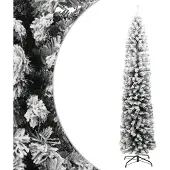 Syfax Künstlicher Weihnachtsbaum Schlank mit Schnee Grün 180 cm PVC