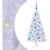 Syfax Künstlicher Weihnachtsbaum Weiß 120 cm PVC und Stahl
