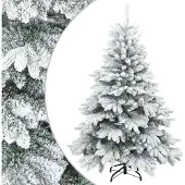 Syfax Künstlicher Scharnier-Weihnachtsbaum schneebedeckt Weiß 150 cm