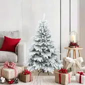 Prolenta Maison Exclusive - Künstlicher Scharnier-Weihnachtsbaum schneebedeckt Weiß 120 cm