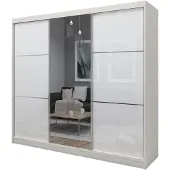 Beautysofa Schrank mit Schwebetüren VIVA 240cm - Kleiderschrank mit Schubkasteneinsätze & Kleiderstangen (Kaschmir)