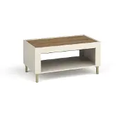 Beautysofa Couchtisch MONTA 97×56 cm Wohnzimmertisch mit offene Regal, Kaschmir