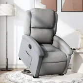 Prolenta Maison Exclusive - Relaxsessel mit Aufstehhilfe Hellgrau Stoff