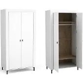 Beautysofa | Drehtürenschrank MONTA, Kleiderschrank mit 2 Türen, Weiß