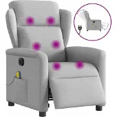 vidaXL Hochwertig Massagesessel Elektrisch Wolkengrau Stoff 3303133