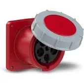 Pce Anbausteckdose 125A 5P Einbausteckdose gerade 6h 400V IP67 Anbaudose rot grau Twist Typ 345 0674