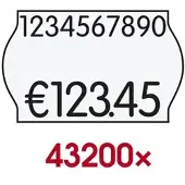 Creenline 36er-Pack Preisauszeichnungsetiketten 26 x 16 mm weiß permanent (je 1200 Stück) weiß