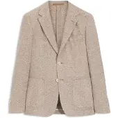BOSS Regular-Fit Blazer aus gemustertem Leinen-Mix Grösse 46