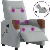 Syfax Massagesessel Elektrisch Hellgrau Stoff