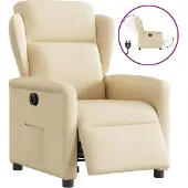 Syfax Relaxsessel Elektrisch Creme Stoff