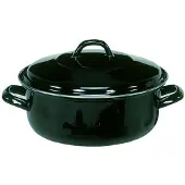 Karl Krueger Krueger STEW POT KB20 MATT Black Kochtopf inkl. Deckel, emailliert, 20 cm Durchmesser, Induktionsherd-geeignet, Antihaftbeschichtung